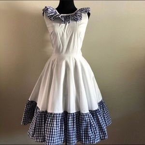 White and gingham vintage dress